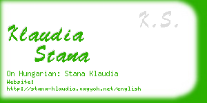 klaudia stana business card